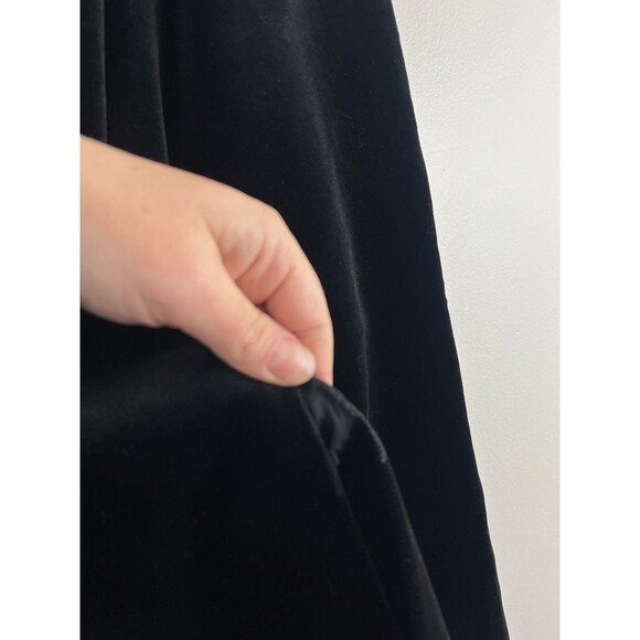 Vintage Laura Ashley Long Black Velvet Maxi Skirt - Picture 7 of 7